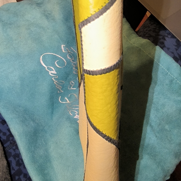 Carlos Falchi Fatto A Mano Multi Color Leather Patchwork Clutch - Picture 7 of 12